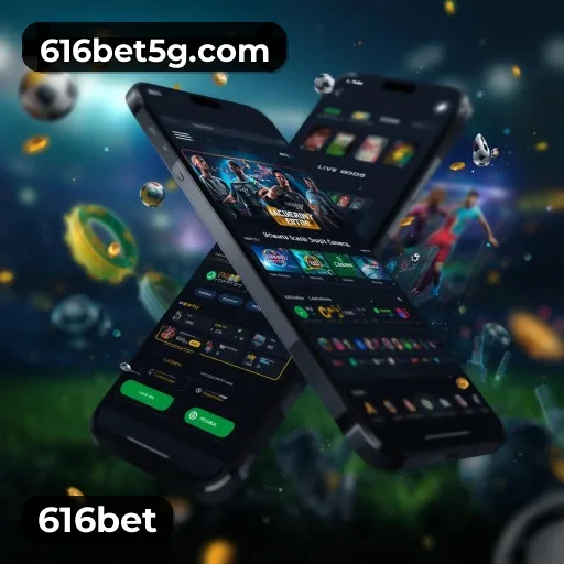 App 616bet para iOS e Android — interface mobile, login biométrico e PIX integrado